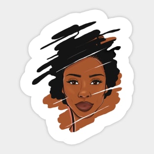 Afro Girl Magic, Melanin, Afro woman, All Chocolate, Black and Beautiful, Tribe. Sticker